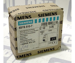 Автоматичний вимикач Siemens 5SY6510-7 (5SY6 510-7), 1+N полюс, C 10A, 6кА/15кА