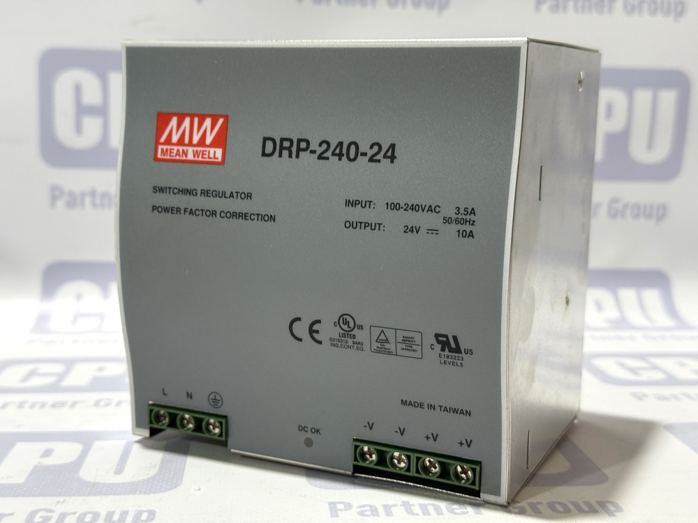 MEAN WELL DRP-240-24 промислове джерело живлення на DIN-рейку з одним виходом, №1 DRP-240-24 | MEAN WELL - Зображення 1