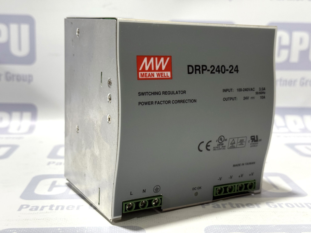 MEAN WELL DRP-240-24 промислове джерело живлення на DIN-рейку з одним виходом, №2 DRP-240-24 | MEAN WELL - Зображення 1
