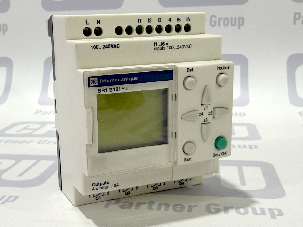 Інтелектуальне реле Telemecanique Zelio Logic SR1 B101FU (100-240VAC, 6 дискретних входів, 4 релейних виходи 8А) SR1 B101FU | Telemecanique - Зображення 1