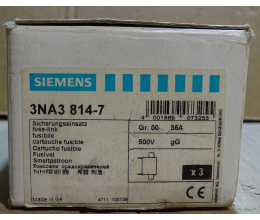 SIEMENS 3NA3 814-7 Fuse Links (1 box) #1476# SIEMENS 3NA3 814-7 Fuse Links (1 box) #1476#