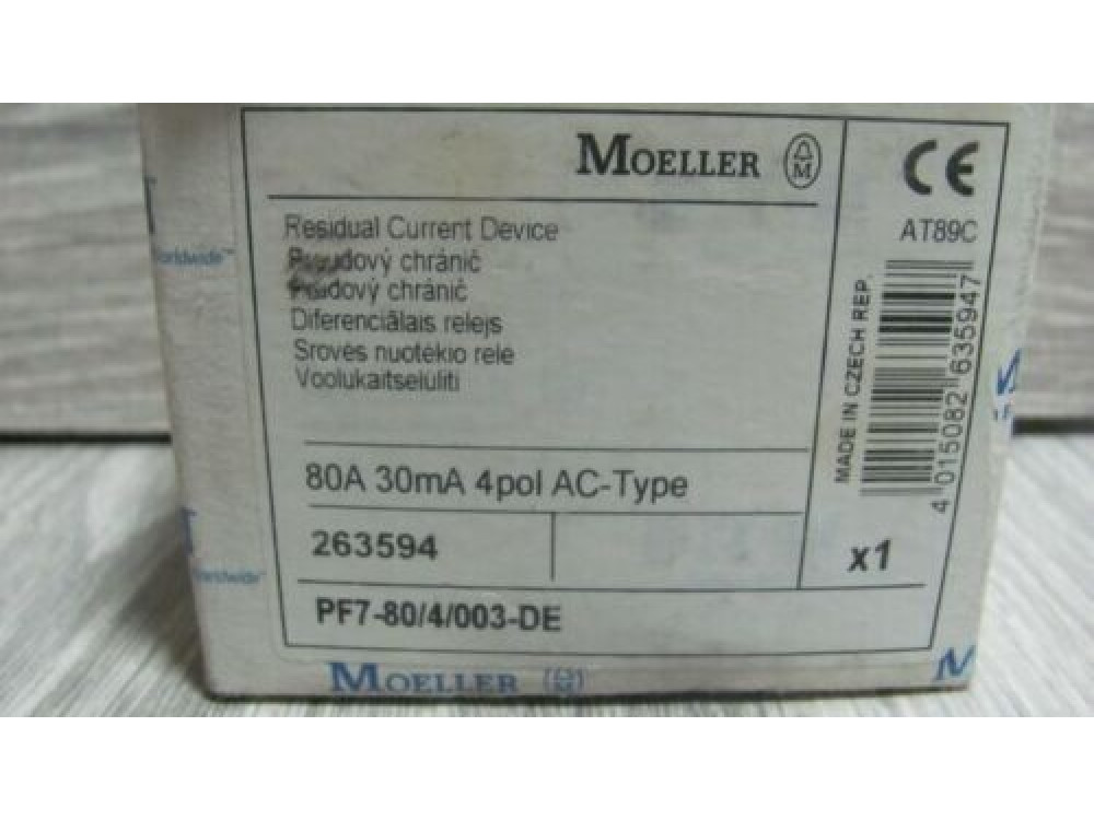 MOELLER/EATON PF7-80/4/003-DE 263594 Residual current device 80A 30mA 4pol PF7-80/4/003-DE | Moeller - Зображення 1