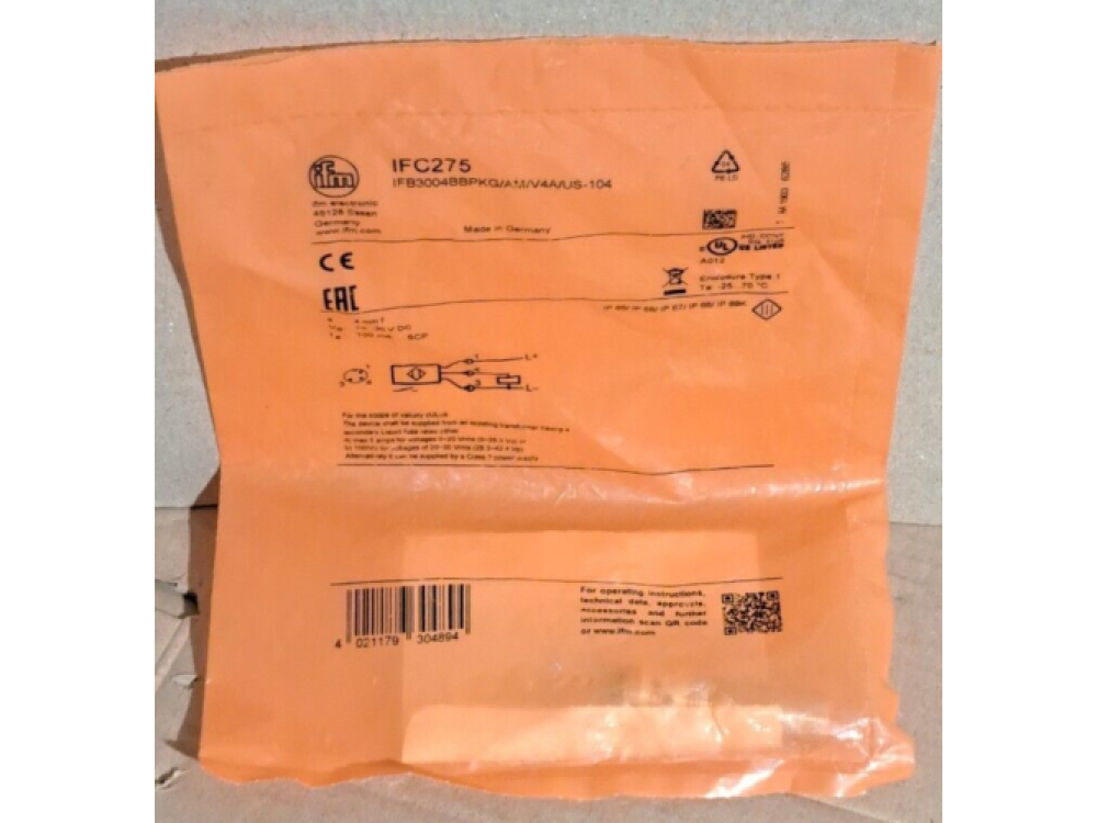 IFM IFC275 IFB3004BBPKG/AM/V4A/US-104 Inductive full-metal sensor 1 PCS #AD1612# IFC275 | Ifm Electronic - Зображення 1